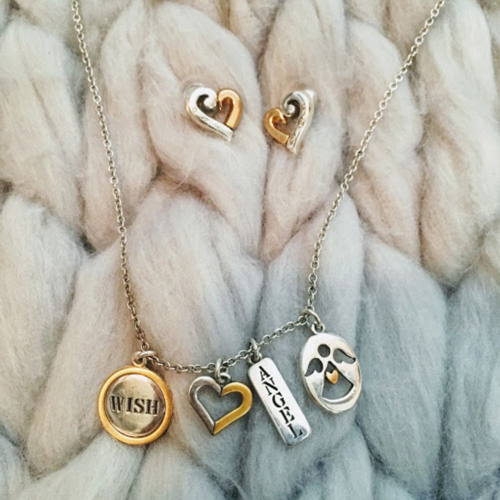 Brighton Heart Charm Necklace and Earrings